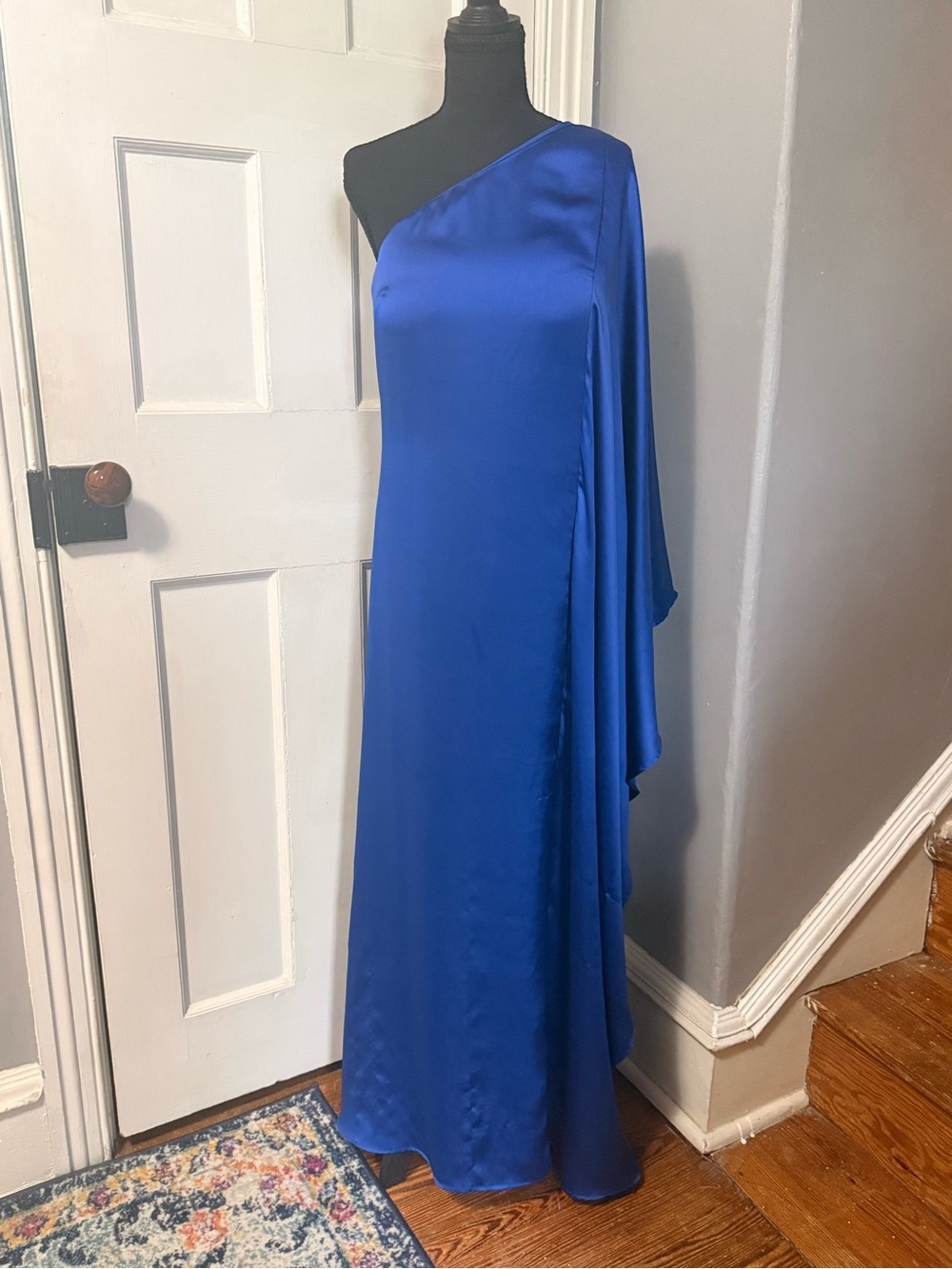 BHLDN Tiana One-Shoulder Satin Kaftan Maxi Dress - Small - NWOT